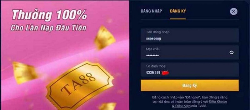Các bước đăng ký TA88 dễ dàng thực hiện dành cho người mới 1 Truy Cập Ta88 Bằng Đường Dẫn Chính Thức Đang Được Phát Hành